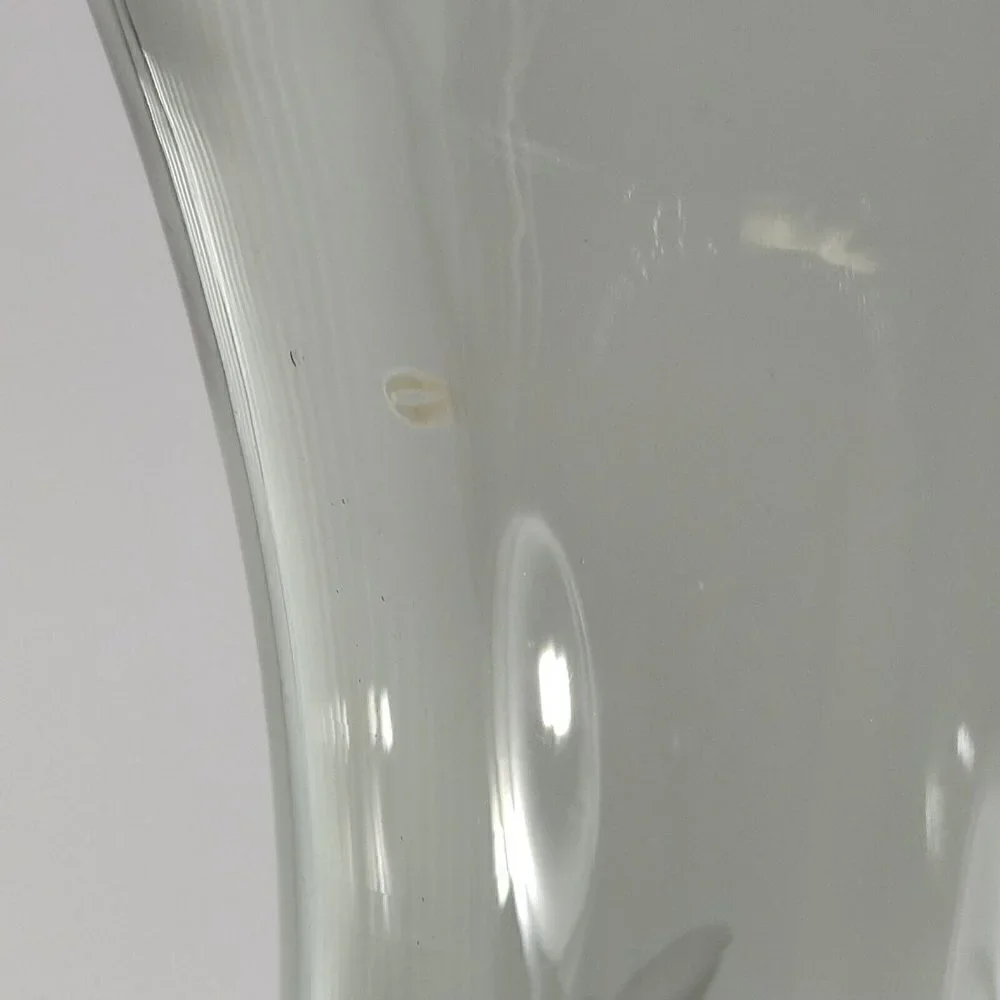 Vintage Floral Cut Glass Footed Clear Decorative Flared Bud Vase